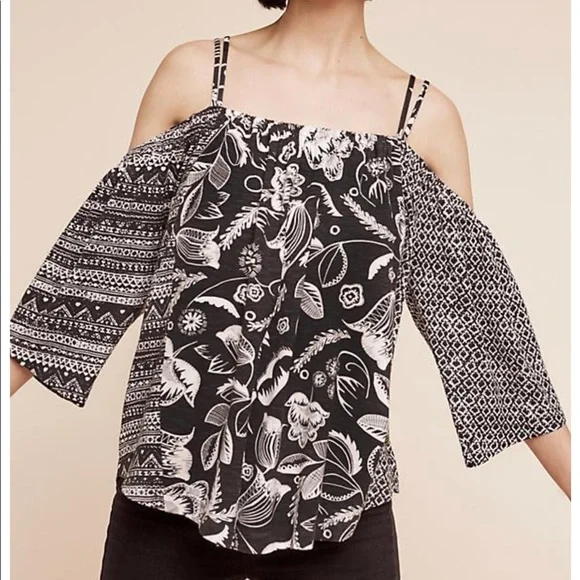 Anthropologie Reeve Open Shoulder Top - Picture 1 of 7